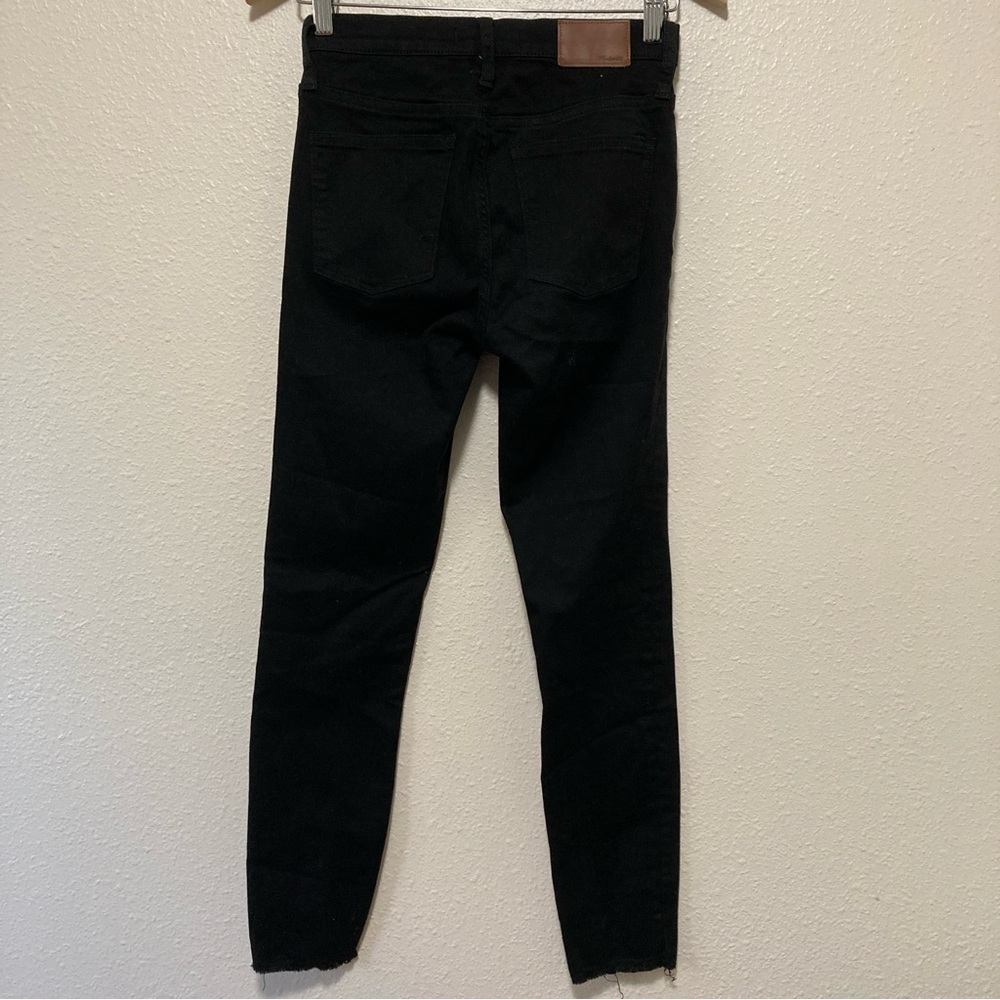 Madewell Womens Jeans 9" High Rise Skinny Denim Black Wash Ripped  Stretch 29 - Picture 2 of 16